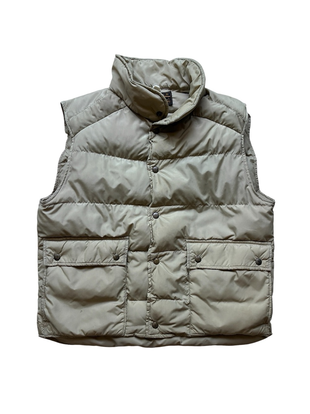 Eddie Bauer Men's Vintage Beige Down Puffer Vest Size XL